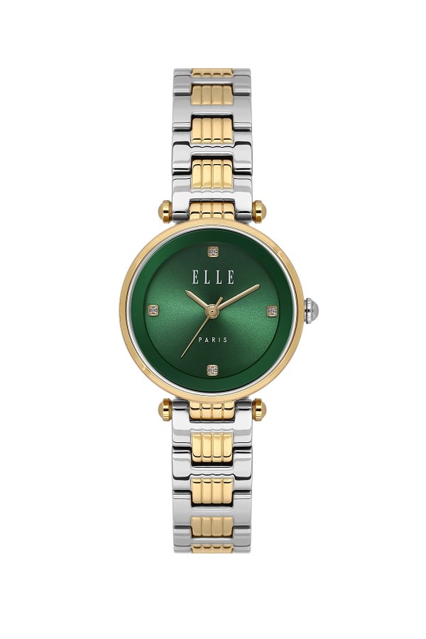 ELLE 27 mm Kadın Gümüş Metal Yuvarlak Kol Saati
