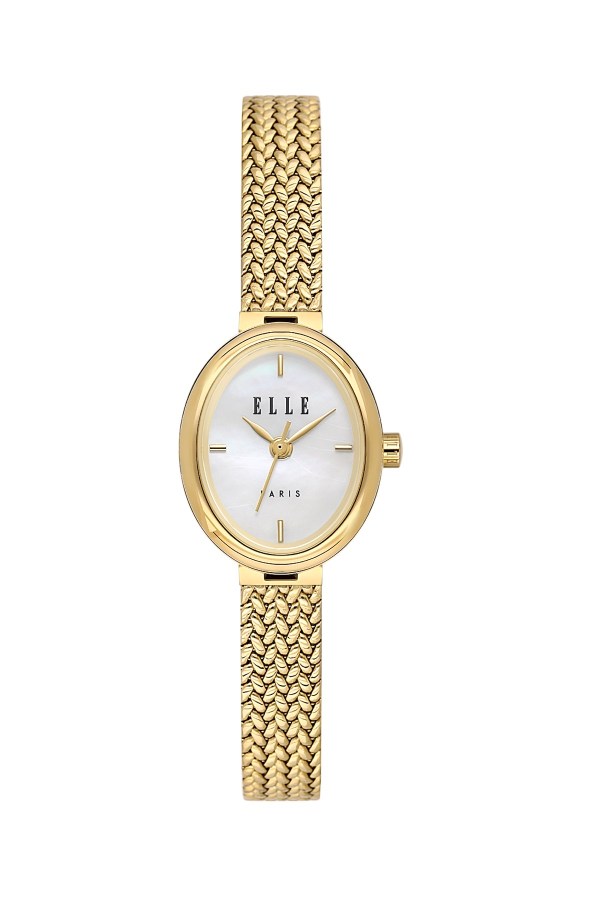 ELLE 19,5 mm Kadın Altın Hasır Kare Kol Saati 