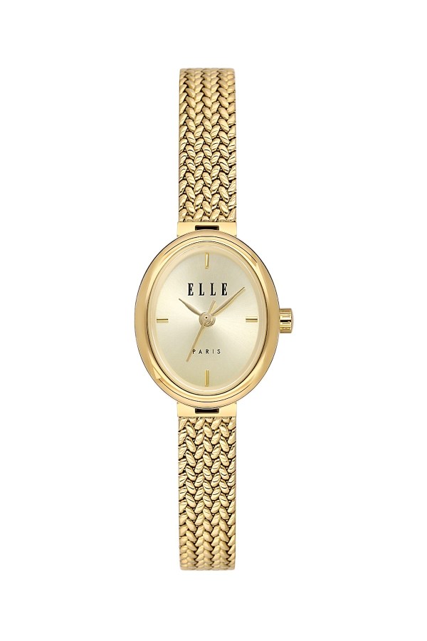 ELLE 19,5 mm Kadın Altın Hasır Kare Kol Saati 